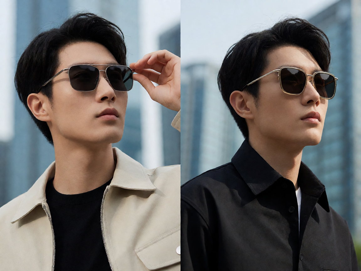 Ray-Ban太阳镜生活方式摄影，展现佩戴者在都市环境中的时尚风格